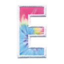 E Initial Tie Dye Sticker Patch