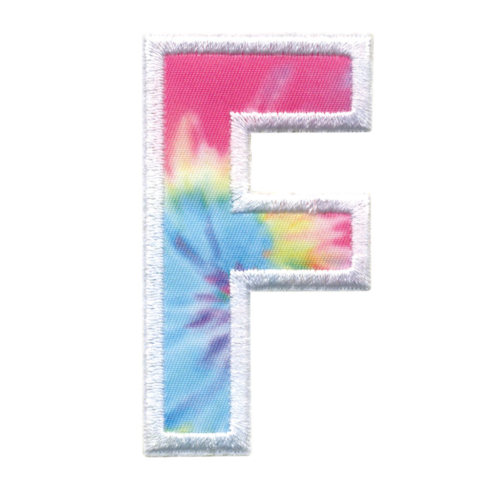 F Initial Tie Dye Sticker Patch