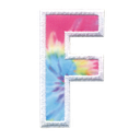 F Initial Tie Dye Sticker Patch