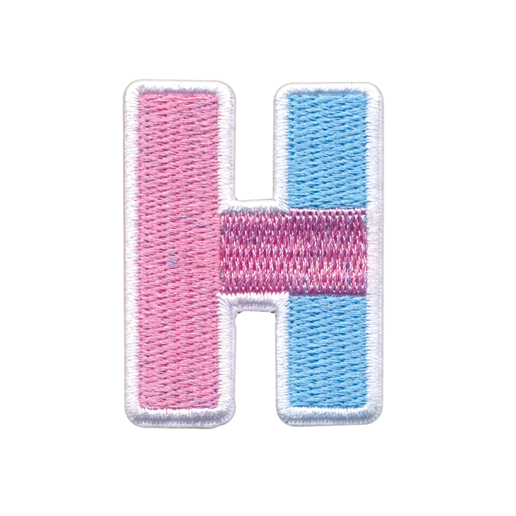 H Initial Color Block Sticker Patch