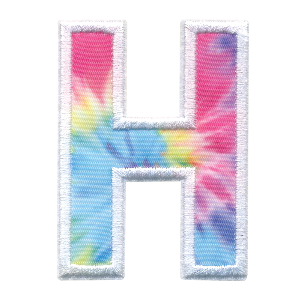 H Initial Tie Dye Sticker Patch