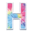 H Initial Tie Dye Sticker Patch