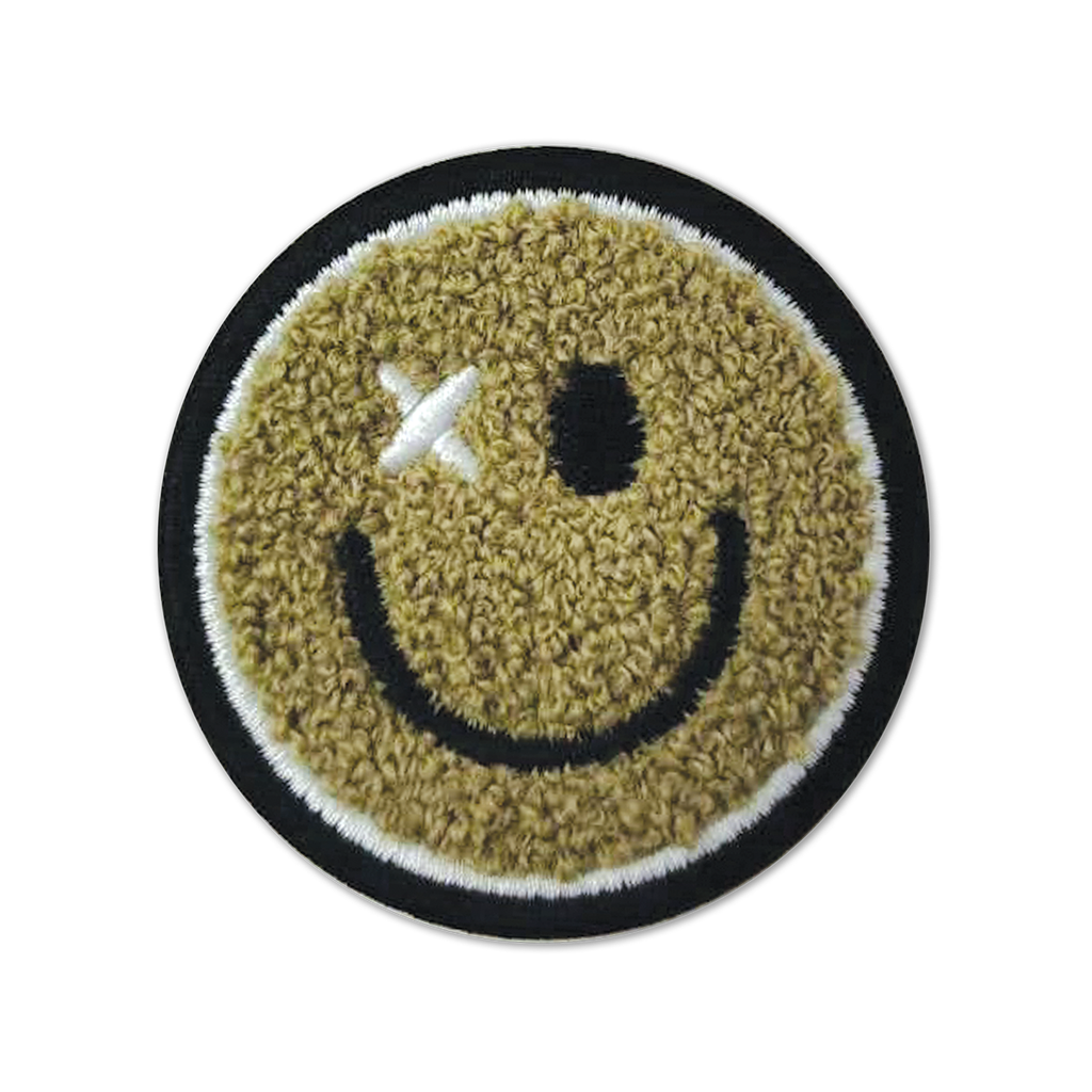 Happy Face Chenille Embroidered Sticker Patch