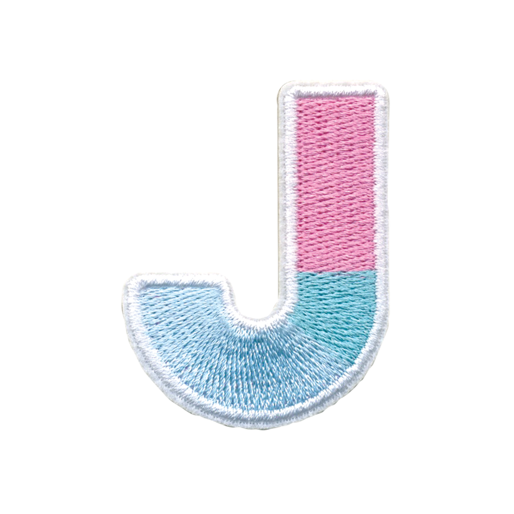 J Initial Color Block Sticker Patch