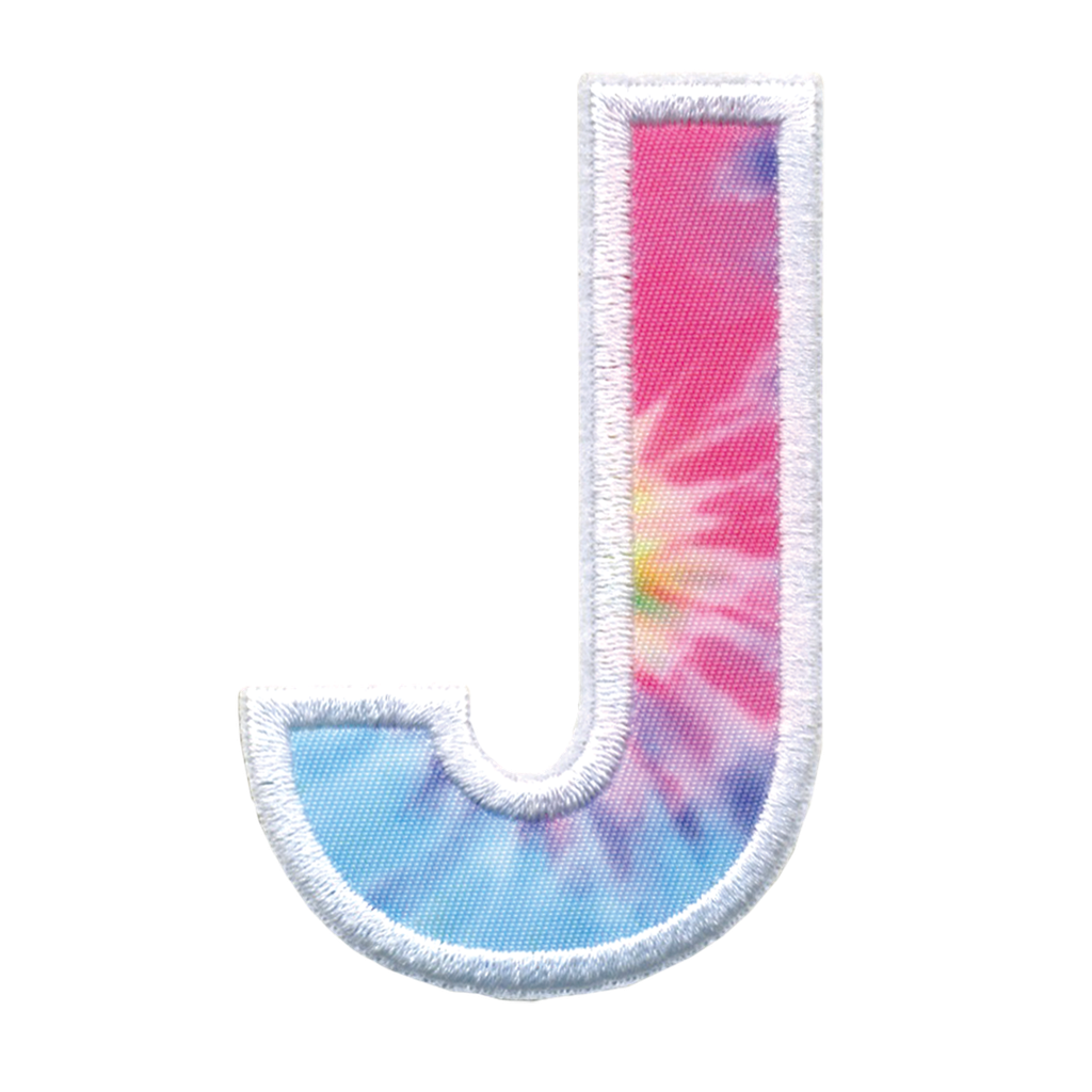 J Initial Tie Dye Sticker Patch