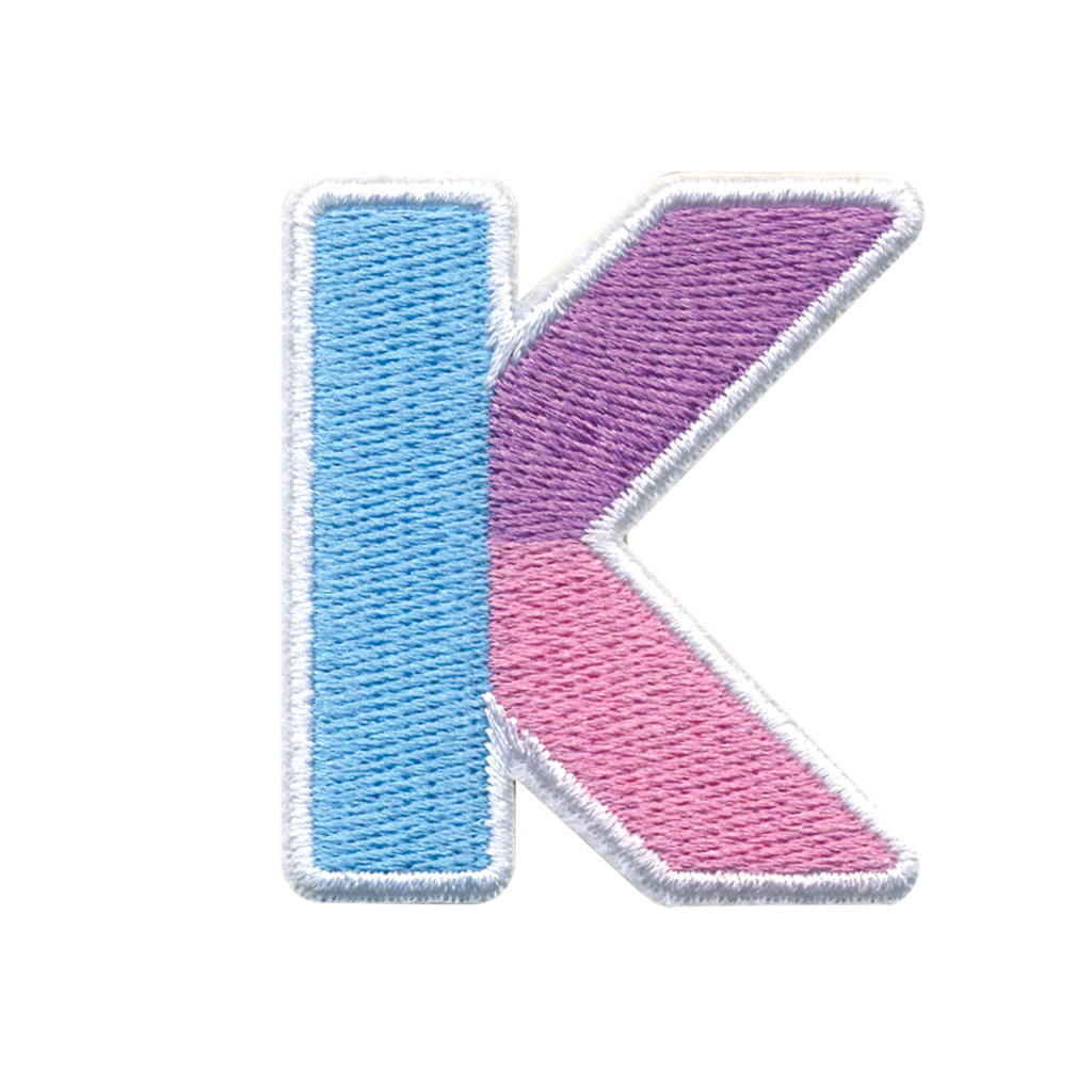 K Initial Color Block Sticker Patch