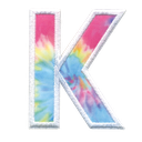 K Initial Tie Dye Sticker Patch