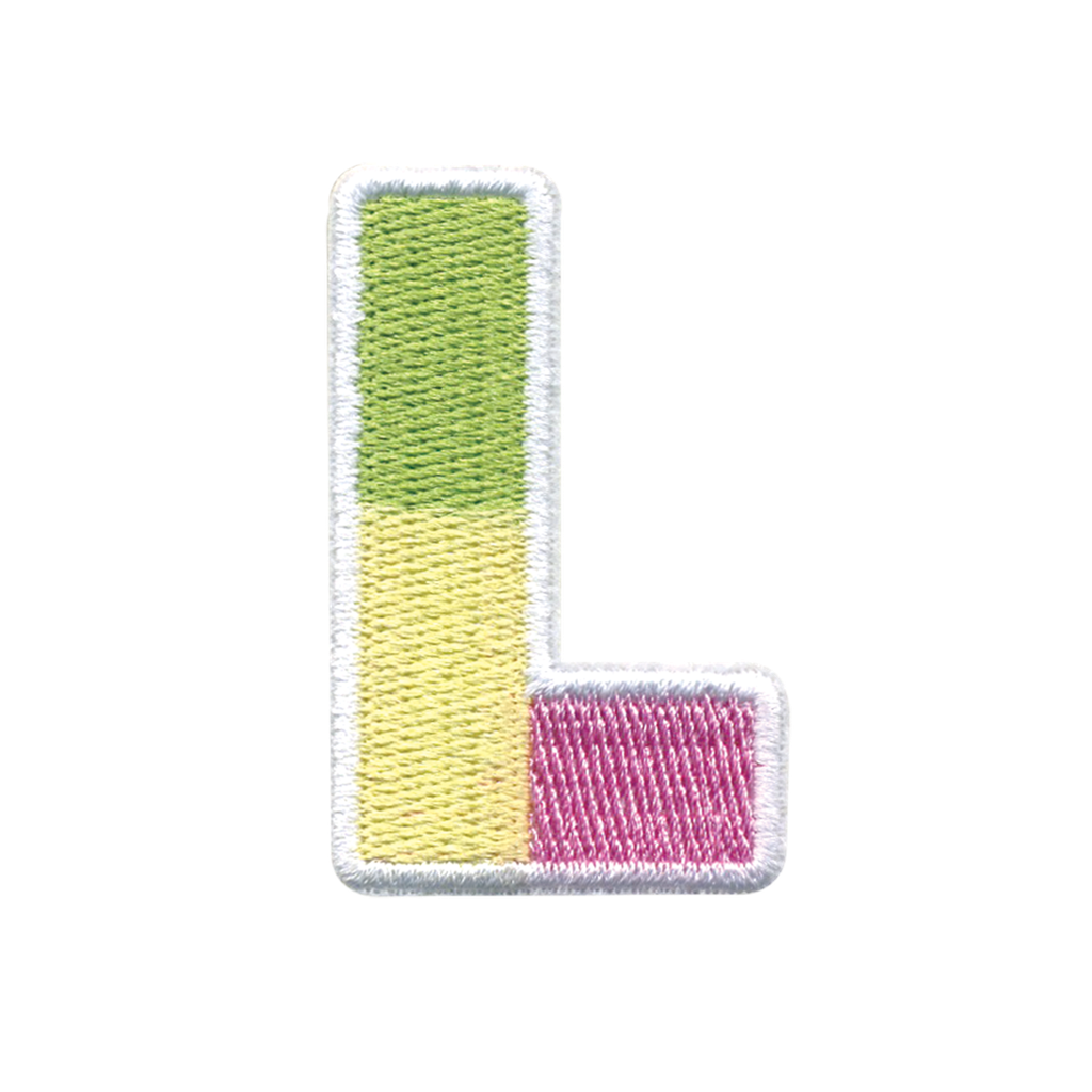 L Initial Color Block Sticker Patch