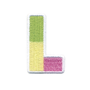 L Initial Color Block Sticker Patch