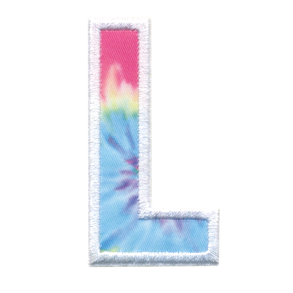 L Initial Tie Dye Sticker Patch