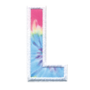 L Initial Tie Dye Sticker Patch