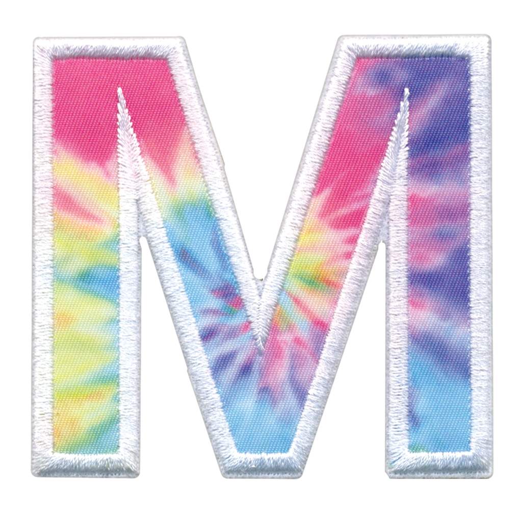 M Initial Tie Dye Sticker Patch