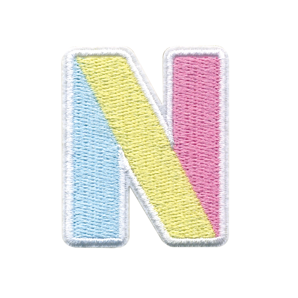 N Initial Color Block Sticker Patch