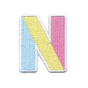 N Initial Color Block Sticker Patch