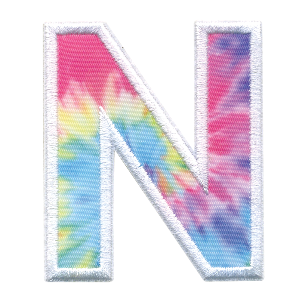 N Initial Tie Dye Sticker Patch