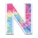 N Initial Tie Dye Sticker Patch