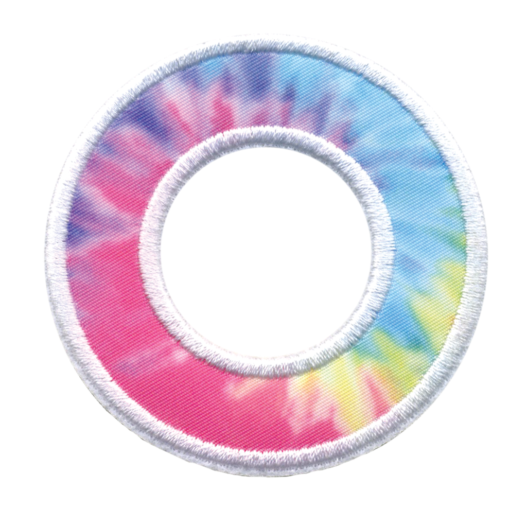 O Initial Tie Dye Sticker Patch