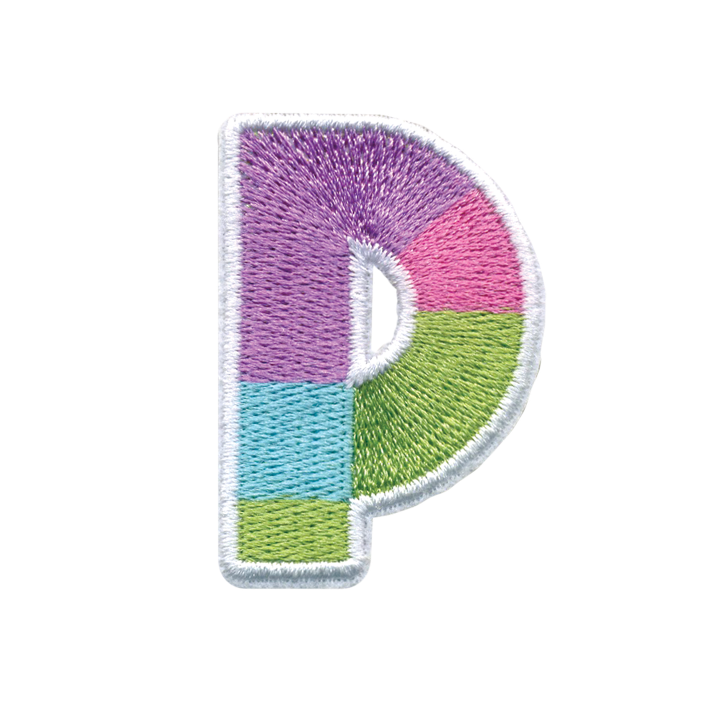 P Initial Color Block Sticker Patch