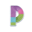 P Initial Color Block Sticker Patch