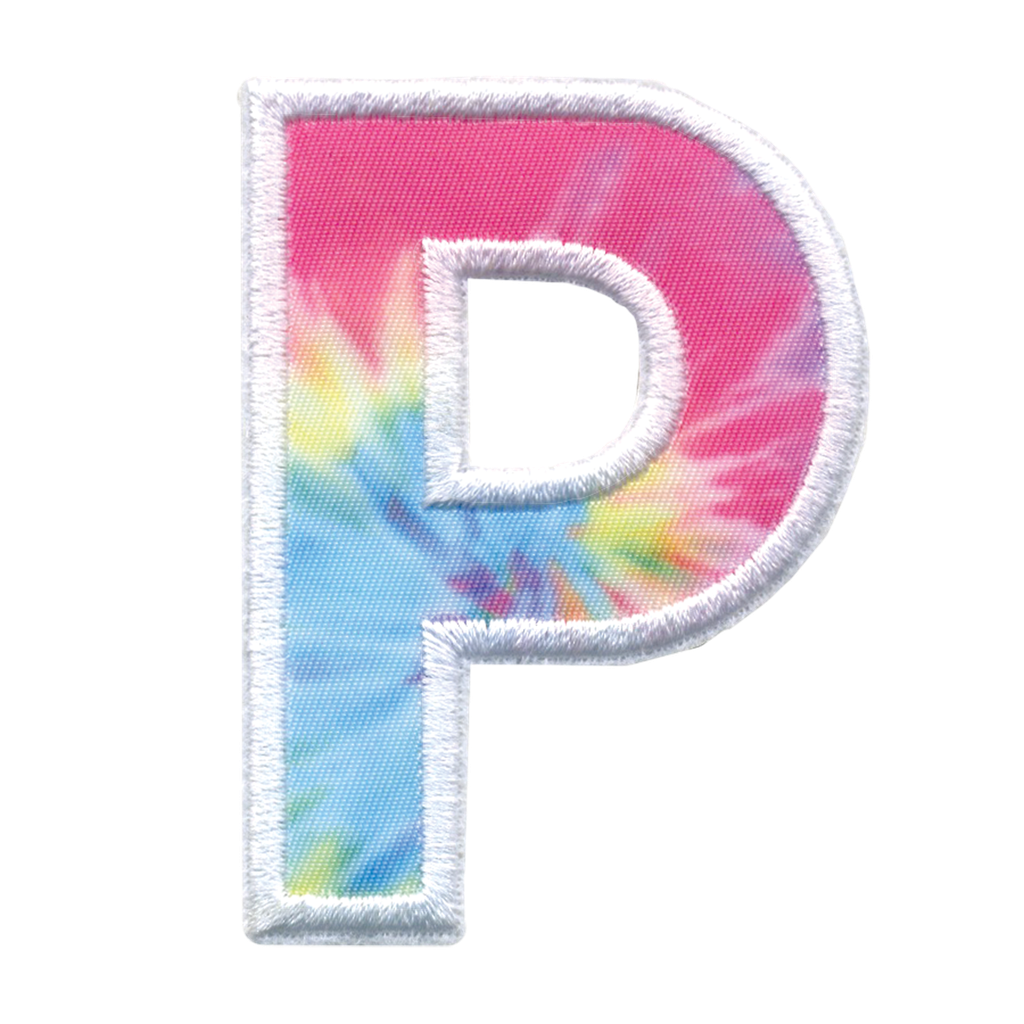 P Initial Tie Dye Sticker Patch