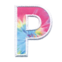 P Initial Tie Dye Sticker Patch