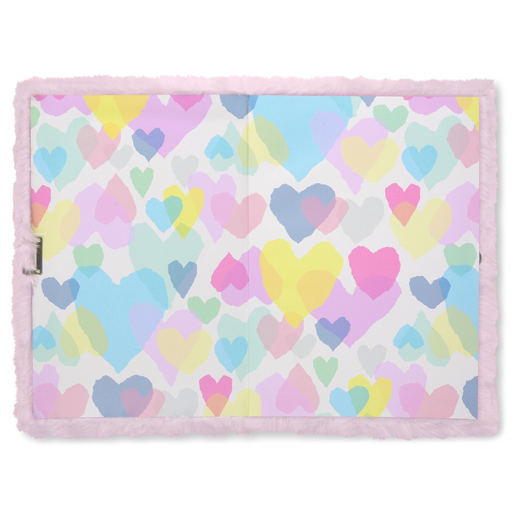 Heart Tie Dye Lock and Key Furry Journal