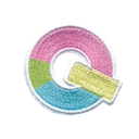 Q Initial Color Block Sticker Patch