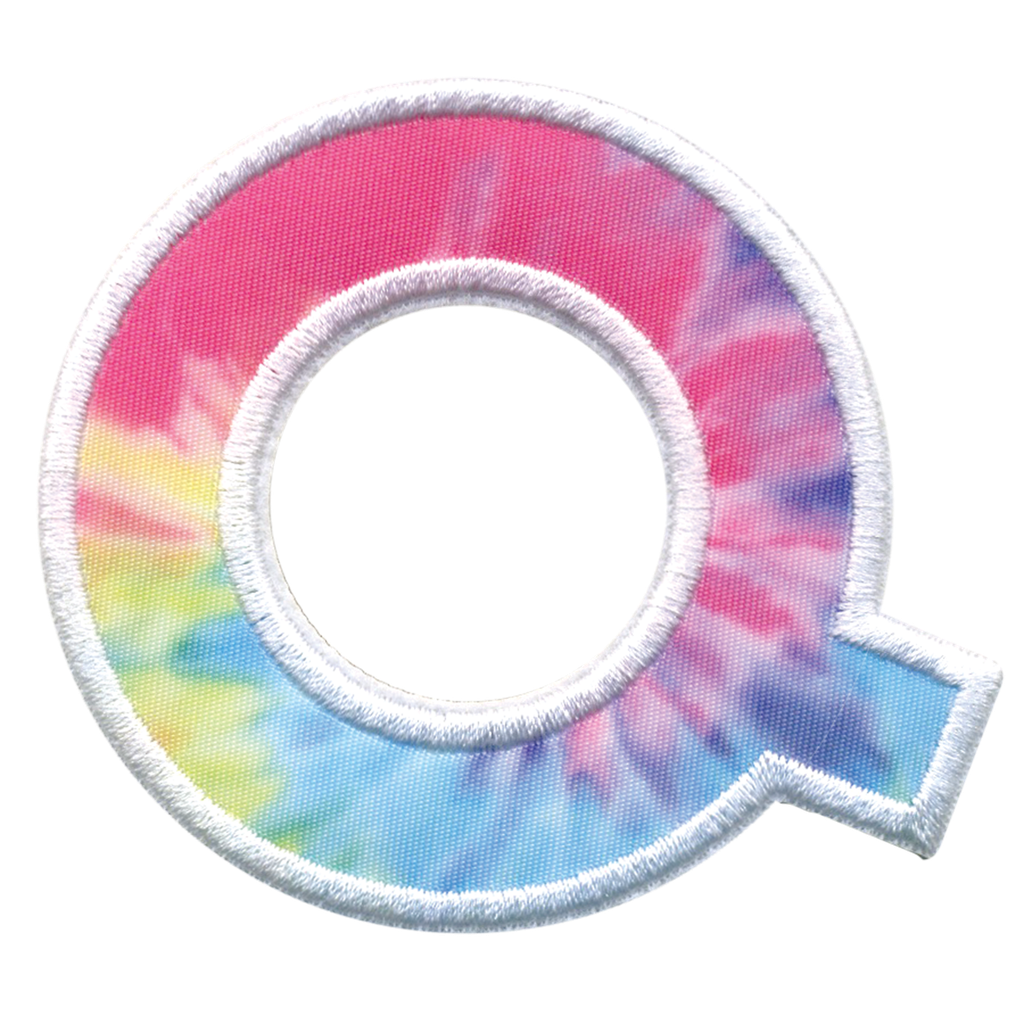 Q Initial Tie Dye Sticker Patch