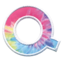 Q Initial Tie Dye Sticker Patch