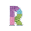 R Initial Color Block Sticker Patch