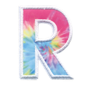 R Initial Tie Dye Sticker Patch