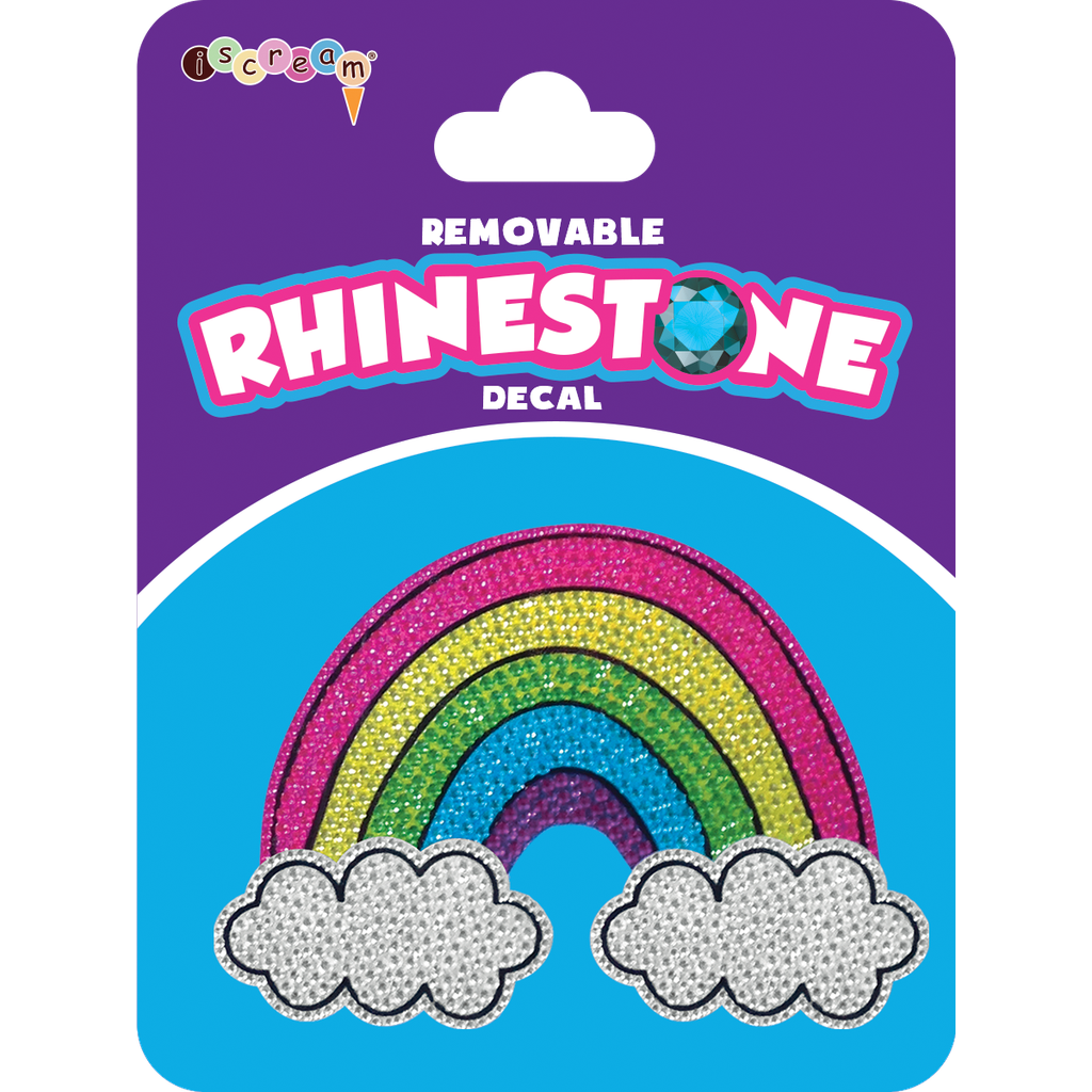 Rainbow and Clouds Rhinestone Decals Small