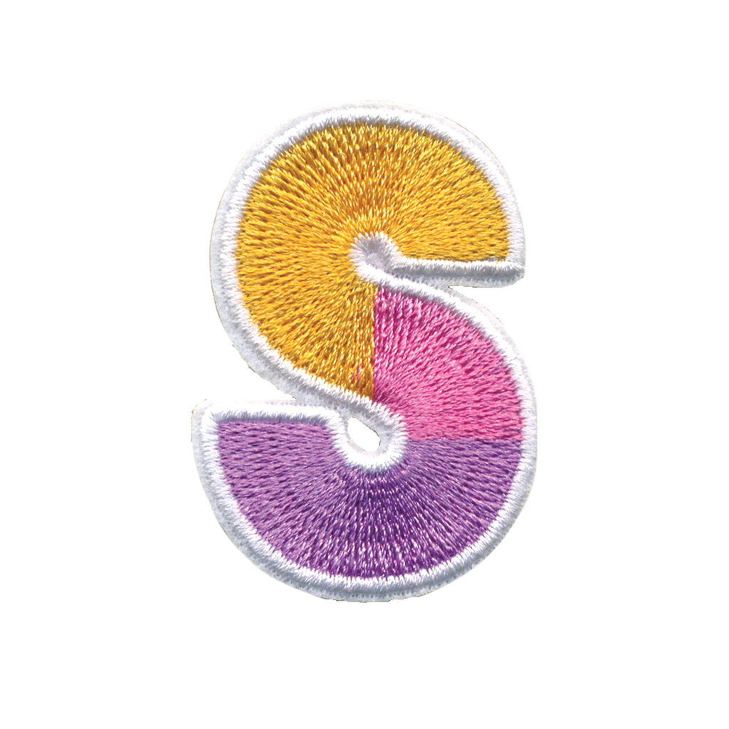 S Initial Color Block Sticker Patch