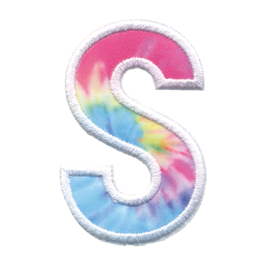 S Initial Tie Dye Sticker Patch