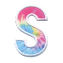 S Initial Tie Dye Sticker Patch