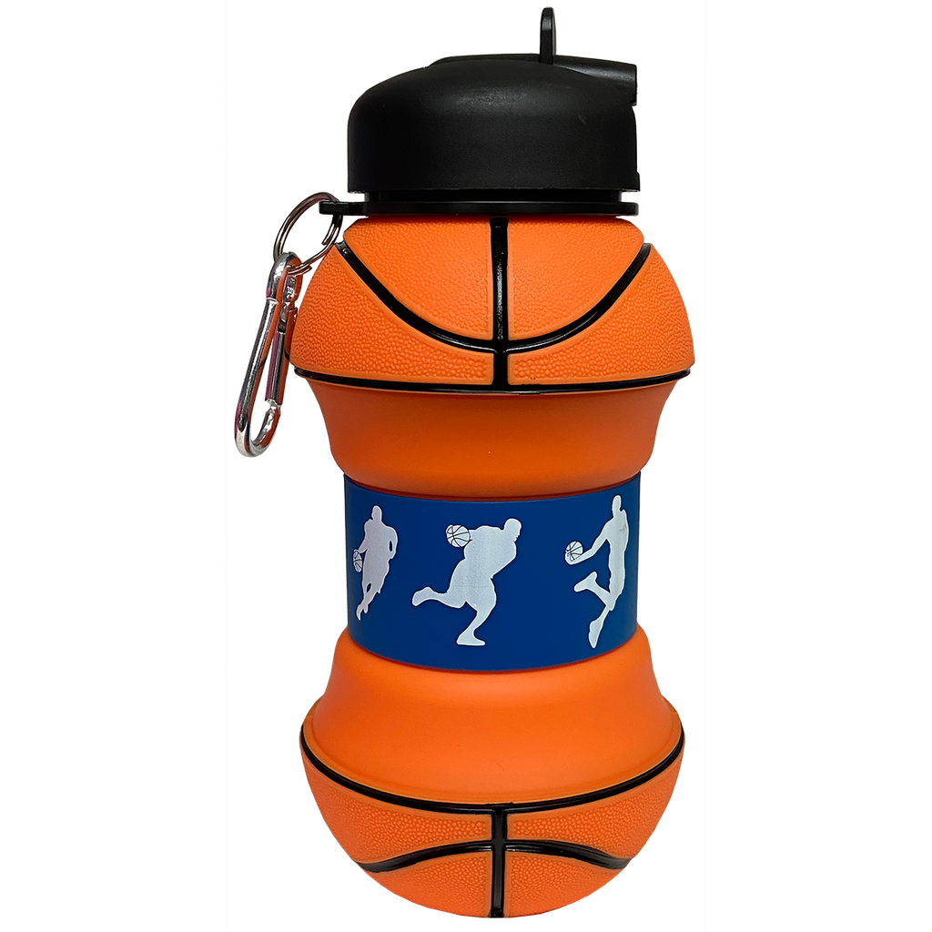 Iscream Basketball Silicone Collapsible Water Bottle