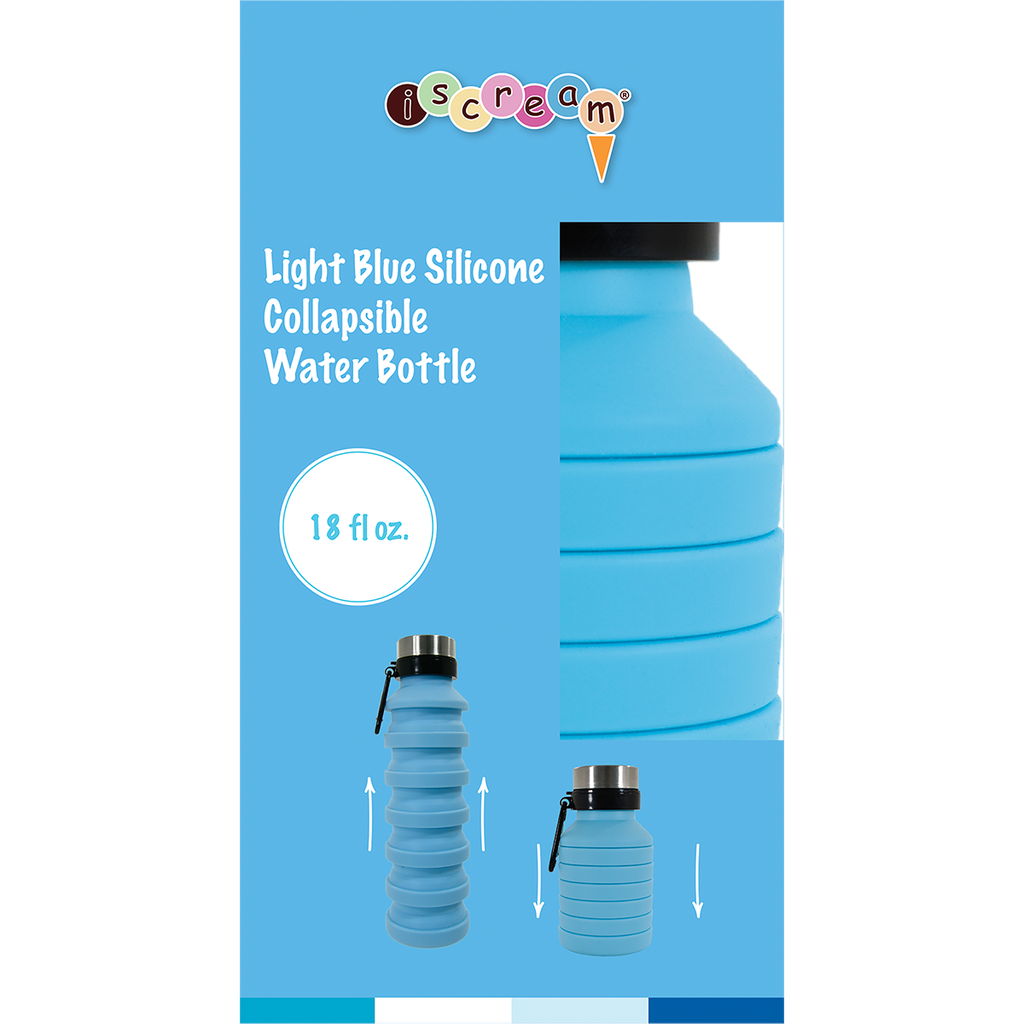 Light Blue Collapsible Water Bottle