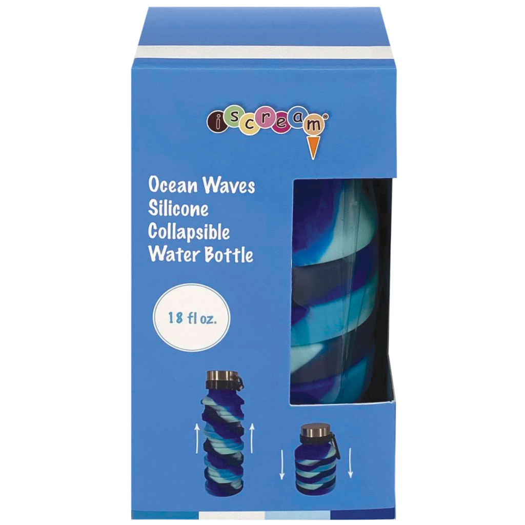 Ocean Waves Collapsible Water Bottle