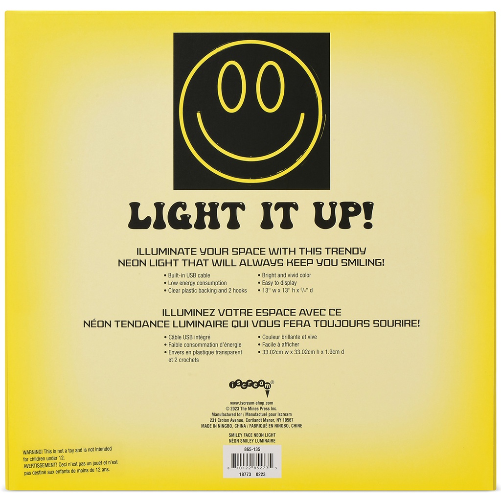 Iscream Smiley Face Neon Light