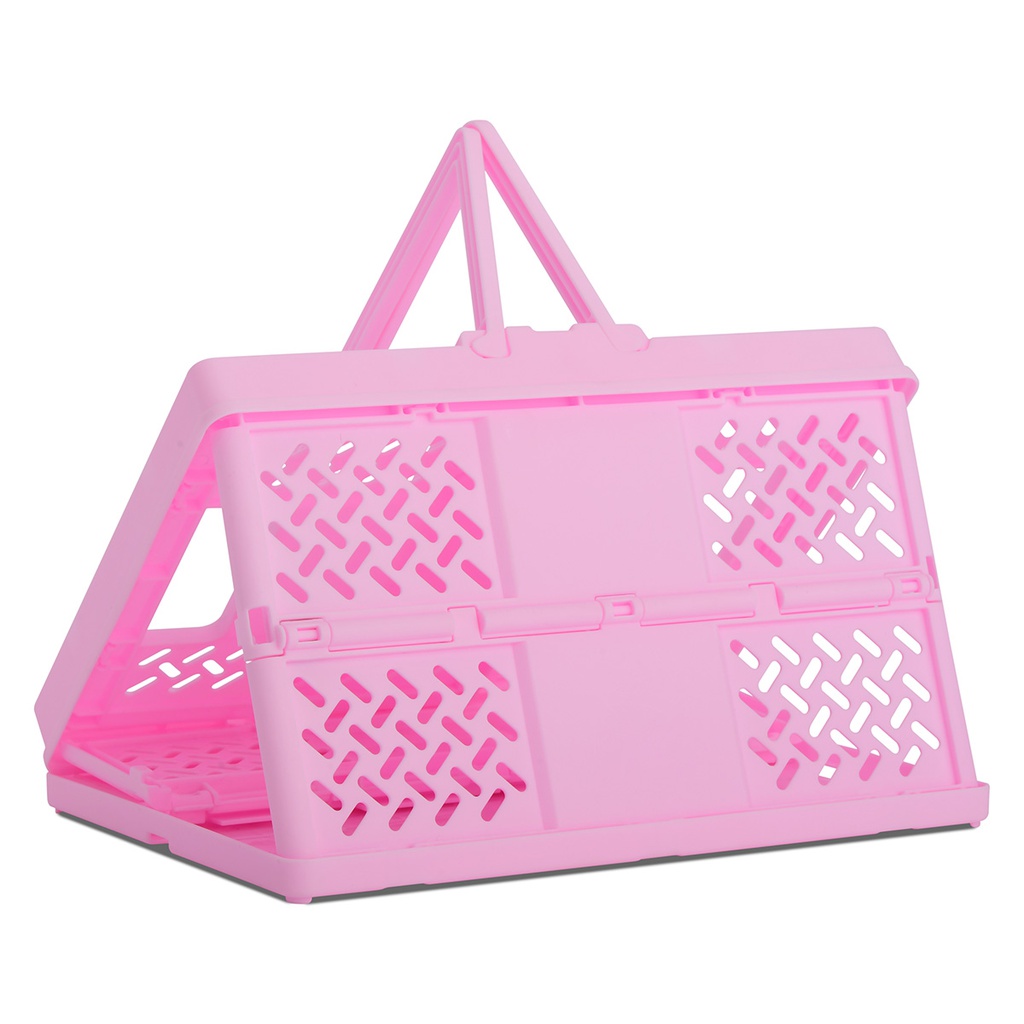 Pink Foldable Storage Crate