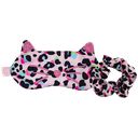 Pink Leopard Eye Mask and Scrunchie Set