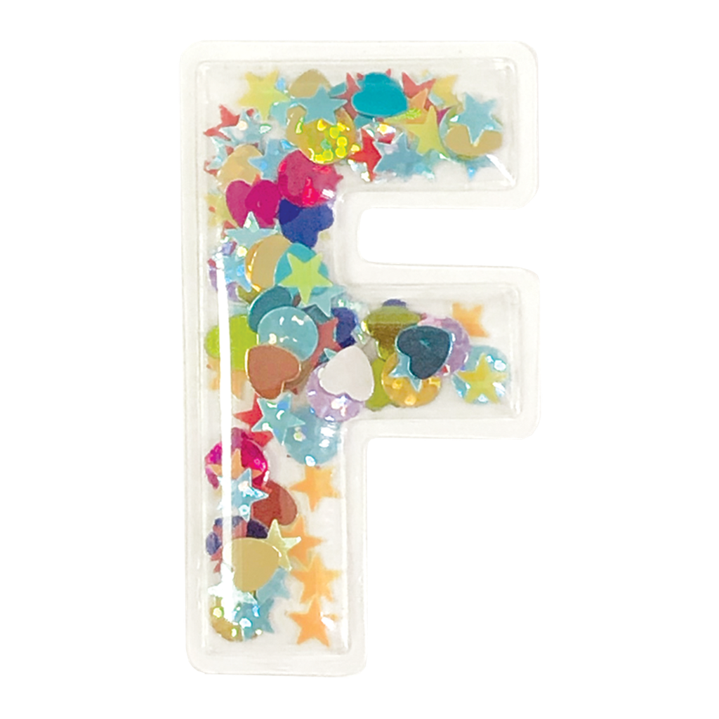 F Initial Confetti Sticker Patch