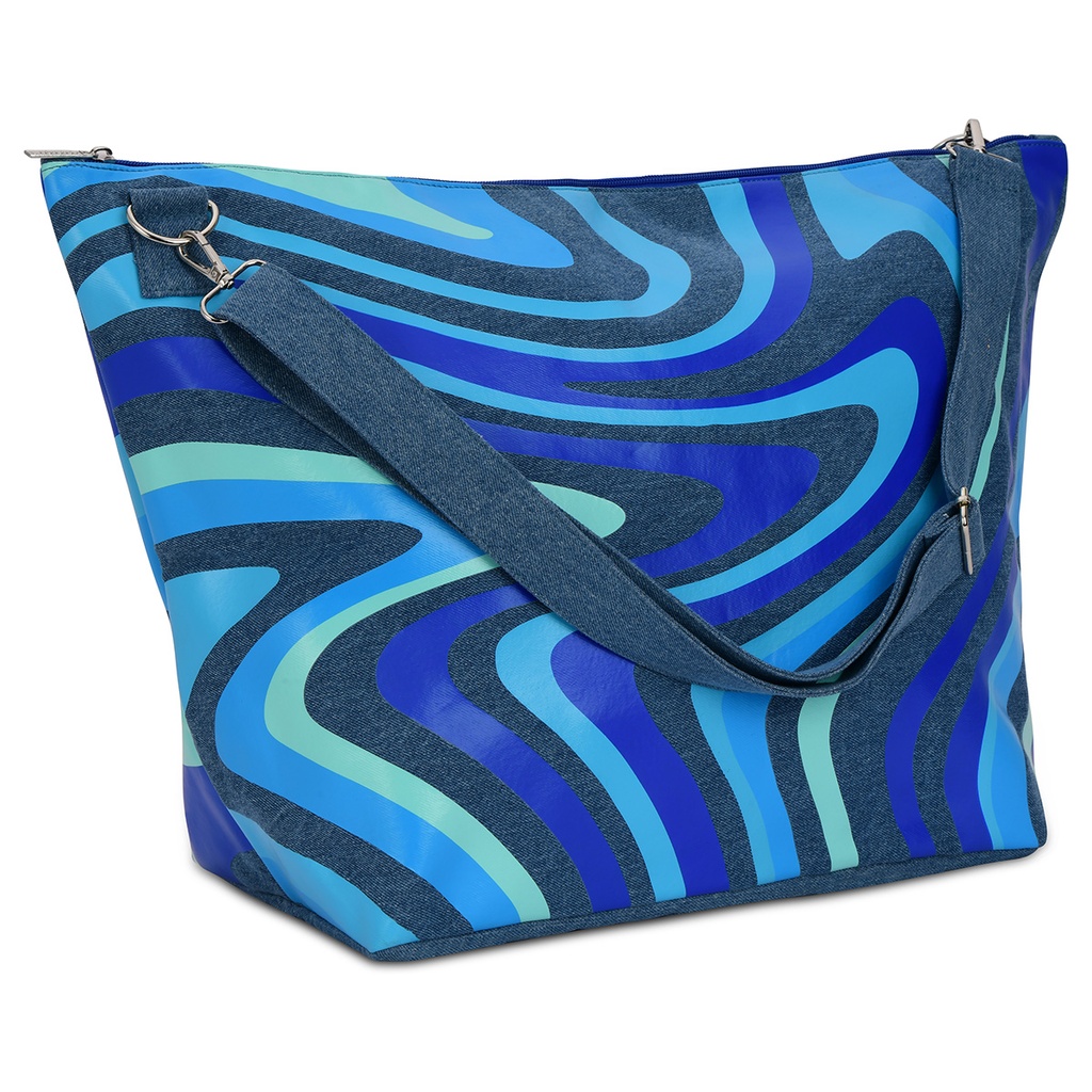 Blue Swirl Denim Weekender