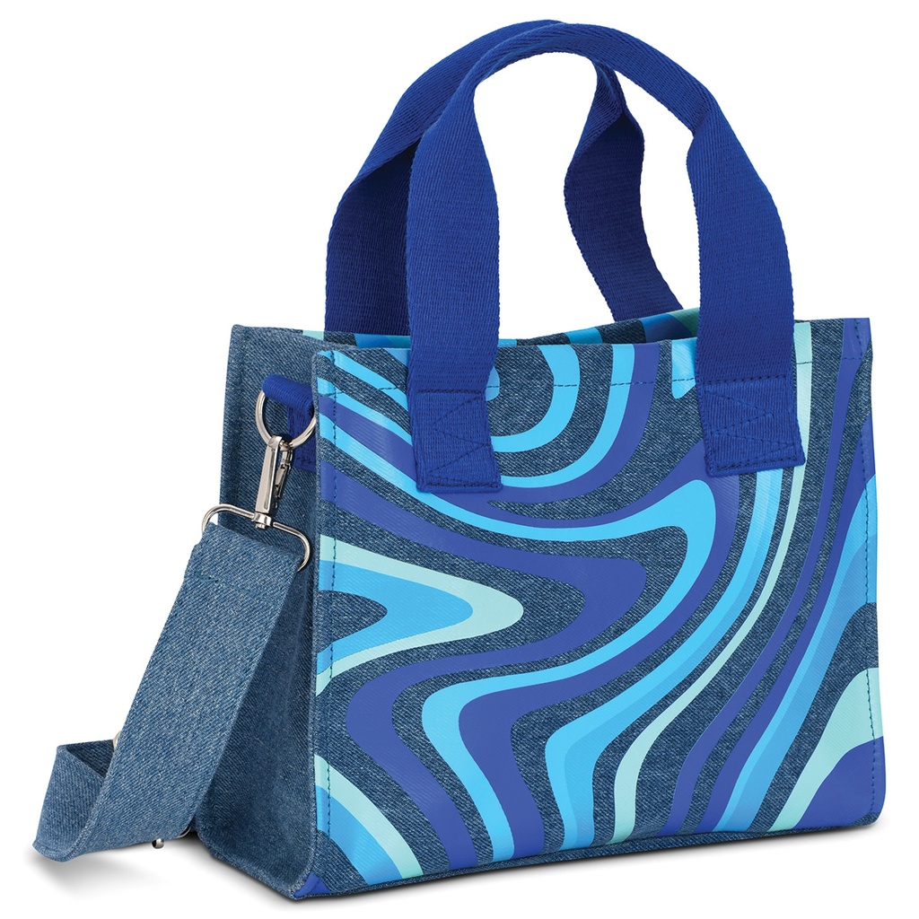 Blue Swirl Denim Crossbody