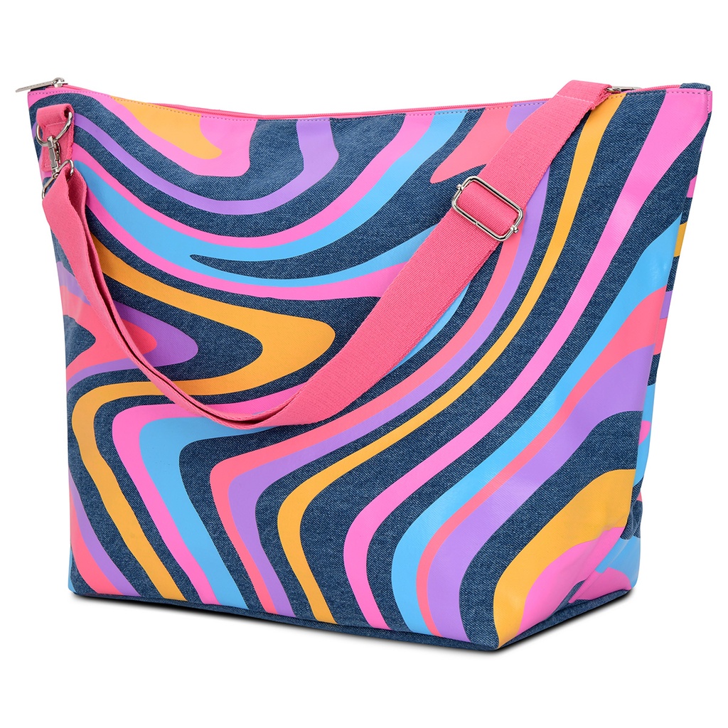 Color Swirl Denim Weekender