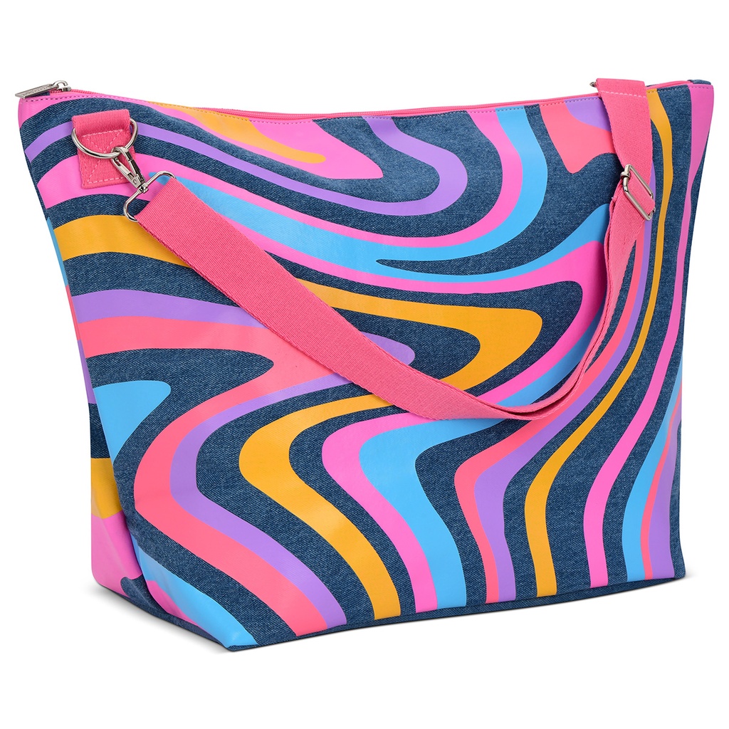 Color Swirl Denim Weekender