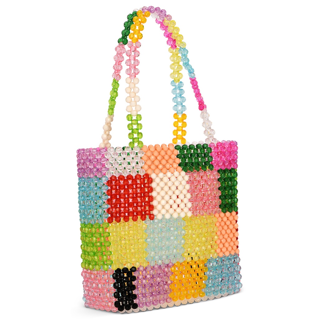 Color Block Beaded Bag