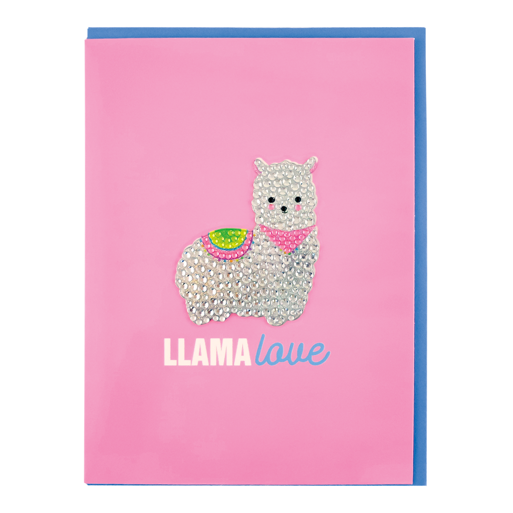 Llama Rhinestone Decal Greeting Card