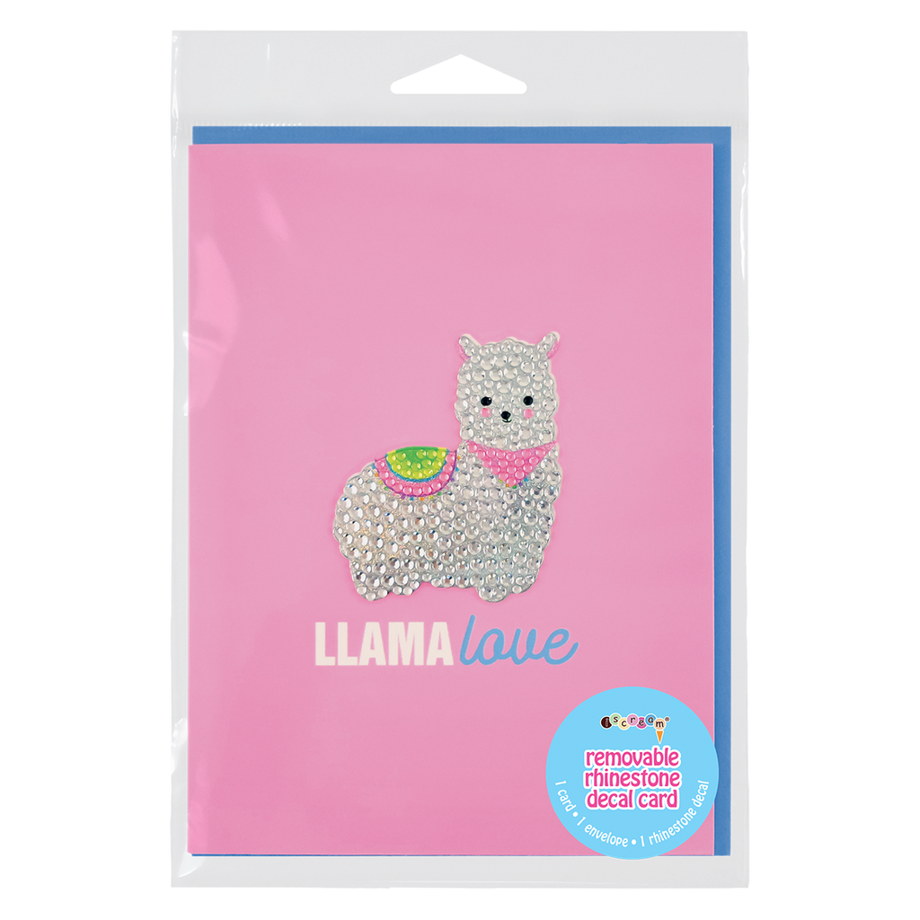 Llama Rhinestone Decal Greeting Card