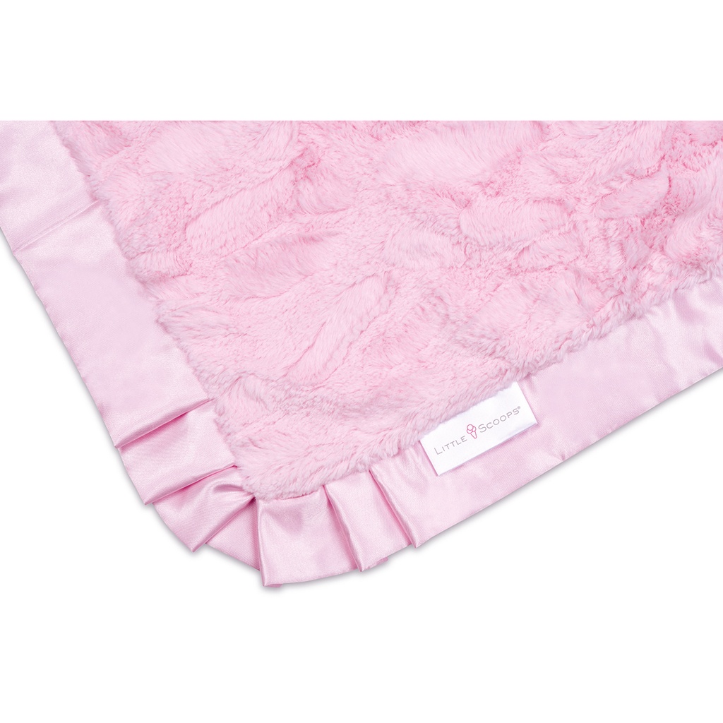 Little Scoops Pink Receiving Blanket & Basket